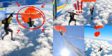 Skydiver Survives After Parachute Gets Tangled on Plane Tail Mid-Air