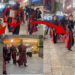 Imperial Guards with Swords Are Cleaning Streets in a Chinese Tourist Area