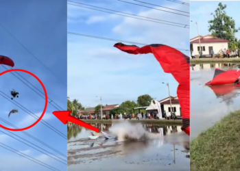 Paramotor Accident Shocks Crowd After Sudden Fall Into Paddy Field In Melaka