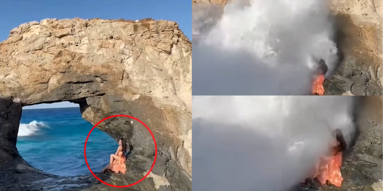 Tourist Narrowly Escapes Death After Huge Wave Hits Photo Spot In Egypt