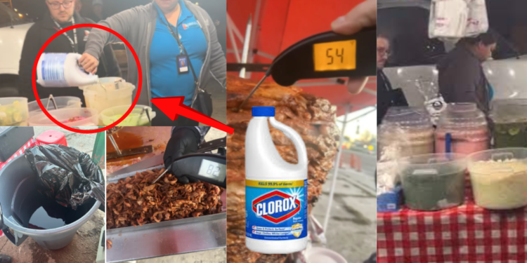 Shocking Video Shows Inspector Pouring Bleach Into Taco Stand Food
