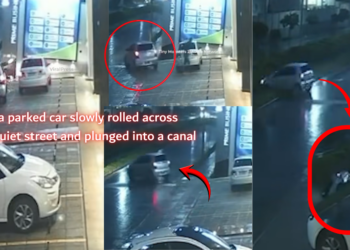 Car Rolls Into Canal After Driver Walks Away From Parked Vehicle