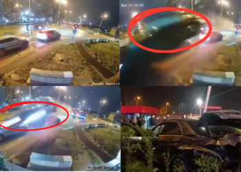 Like a Movie Scene: CCTV Captures Mercedes Flying Over Cars at Romanian Roundabout