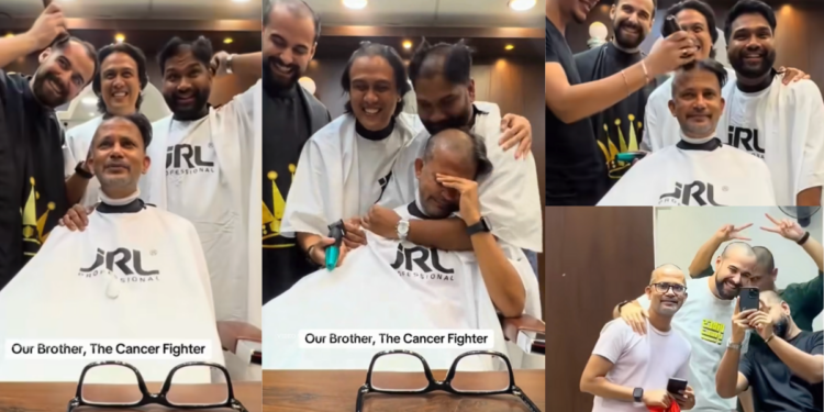 Four Friends Shave Their Heads in Unity as Cancer Patient Loses Hair to Treatment