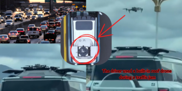 BYD SUV Uses Roof Drone to Check Traffic During Jam in China