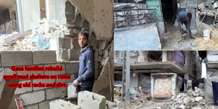 Families in North Gaza are Using Rubble and Mud to Construct New Homes