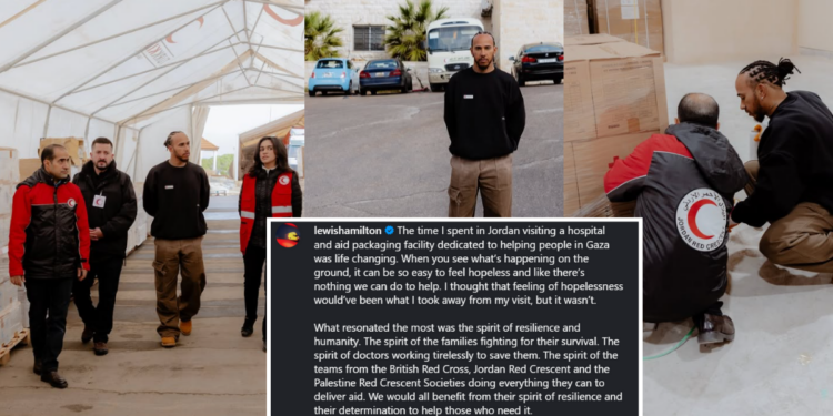 Lewis Hamilton Visits Jordan to Assist in Providing Aid to Gaza Civilians