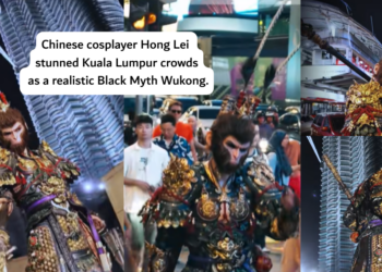 Wukong Cosplayer Shocks Crowds Walking Around Bukit Bintang