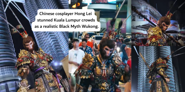 Wukong Cosplayer Shocks Crowds Walking Around Bukit Bintang