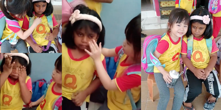 Two Young Friends Say Tearful Goodbye on Last Day of Year