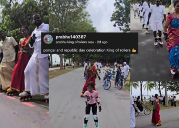 Roller Skaters Gather to Celebrate Pongal and India’s Republic Day Along East Coast Park