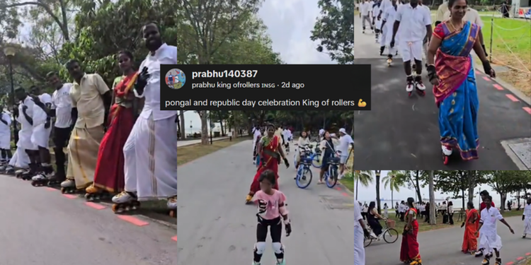 Roller Skaters Gather to Celebrate Pongal and India’s Republic Day Along East Coast Park