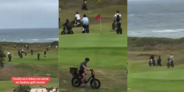 30 Teens Storm Sydney Golf Course on E-Bikes, Escape Before Police Arrive
