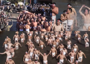 Ancient Japanese Naked Festival Sees Men Rush Into Icy River