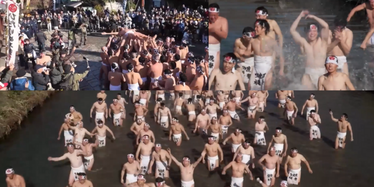 Ancient Japanese Naked Festival Sees Men Rush Into Icy River