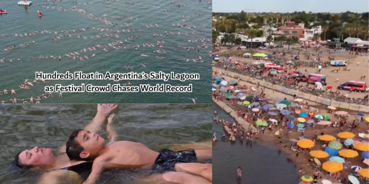 Hundreds Float Together in Argentina’s Salty Lagoon During Record Festival Event Attempt