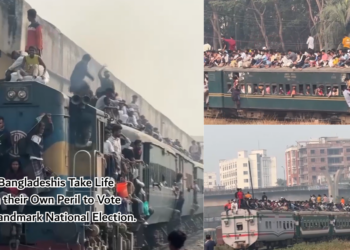 Riding high for the ballot – Bangladeshis crowd trains, cling to carriage roofs for landmark vote