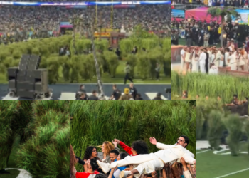 Why 380 Performers Became Grass at the Super Bowl Halftime Show