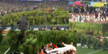 Why 380 Performers Became Grass at the Super Bowl Halftime Show