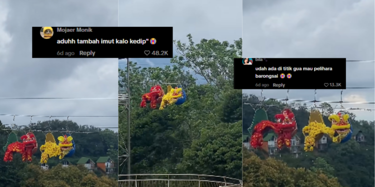 Lion Dancers Take To The Sky On Incredible High Altitude Ride