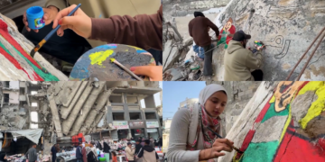 ‘Reflecting the reality we live’ – Girls’ mural on Gaza rubble brings joy before holy month of Ramadan