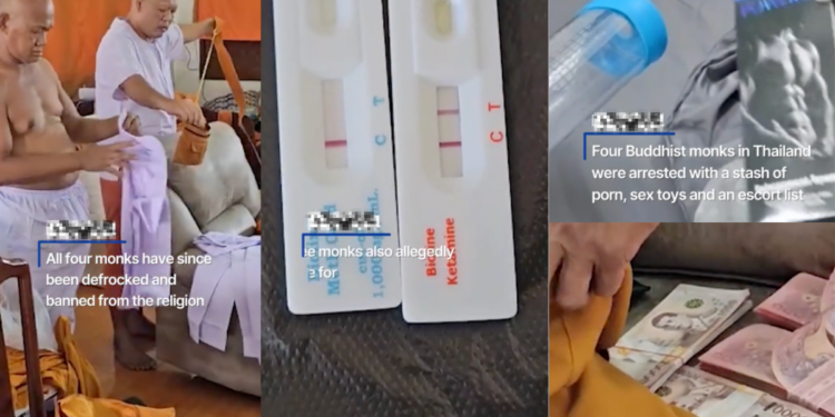 Four Buddhist Monks Arrested in Thailand Monastery Raid—Drugs, Porn and Weapons Found