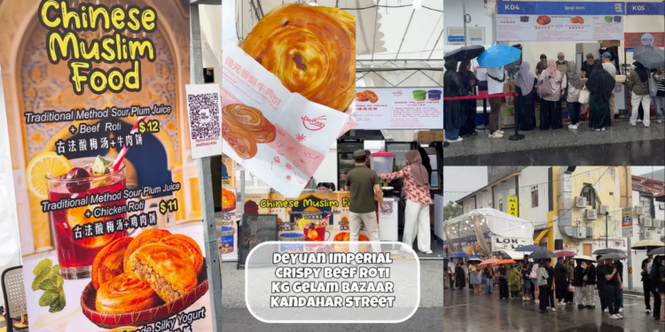 Chinese Muslim Food Takes Spotlight at a Ramadan Bazaar As People Queue in the Rain