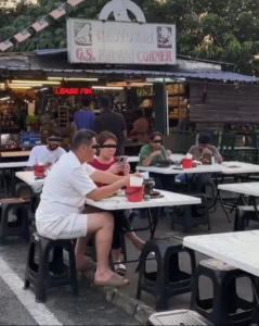 Guests dining outside Restoran G.S. Nathan Corner