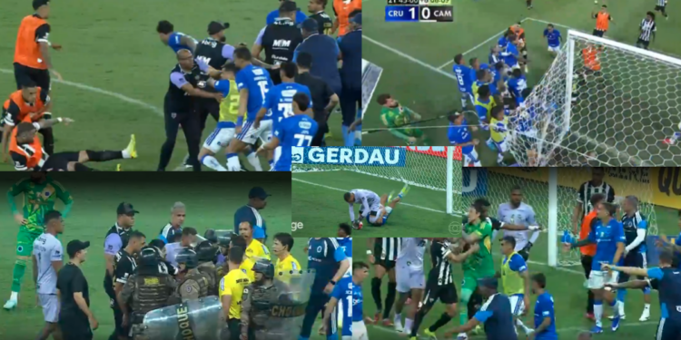 23 Players Sent Off After Huge Brawl in Cruzeiro vs Atlético Mineiro Final Match