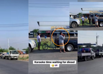 Karaoke Party Breaks Out in Thailand Fuel Queue While Waiting for Diesel