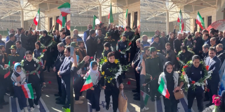 Back on home turf – Iran women’s team steps over US and Israel flags after asylum bids withdrawn
