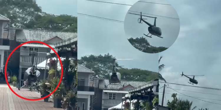 Helicopter Suddenly Takes Off From Quiet Residential Neighborhood