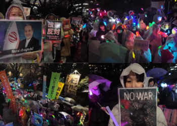 Tokyo anti-war protest hits out at PM Takaichi over close US ties