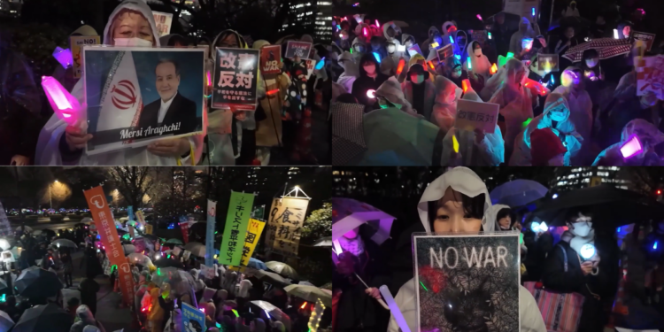 Tokyo anti-war protest hits out at PM Takaichi over close US ties