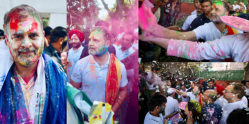Rahul Gandhi Celebrates Holi with Party Leaders at Congress Headquarters