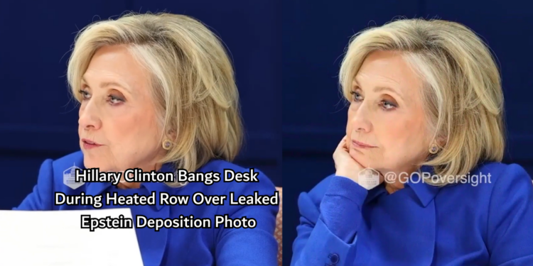 I am DONE! – Hillary BANGS the table in row over leaked photo from inside Epstein deposition