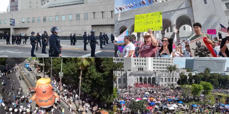 Los Angeles residents join nationwide protest ‘No King’ rally