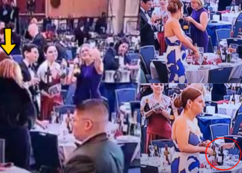 Viral Video Shows Woman Taking Wine During White House Correspondents’ Dinner Evacuation Chaos