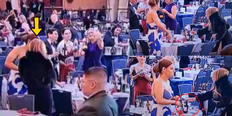Viral Video Shows Woman Taking Wine During White House Correspondents’ Dinner Evacuation Chaos