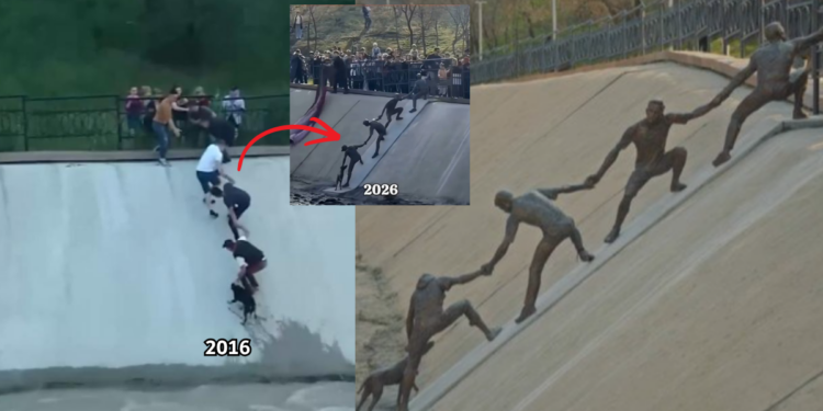 Almaty Dog Rescue Monument Commemorates Viral Human Chain Event