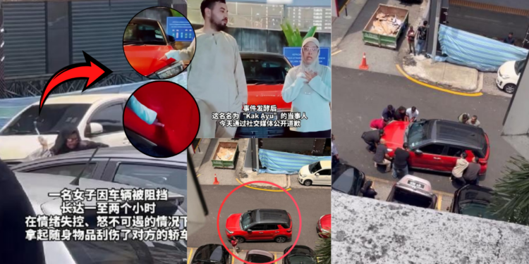 Viral Double Parked Car in Kuala Lumpur Sparks Legal Threats After Men Lift Vehicle