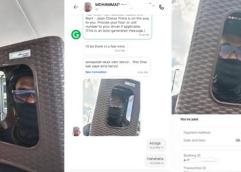 Grab rider carries a stool on his head after earning a viral Chairman nickname online