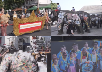 Decorated Elephants Lead Vibrant Songkran Celebrations as Ayutthaya Crowds Join Water Festivities