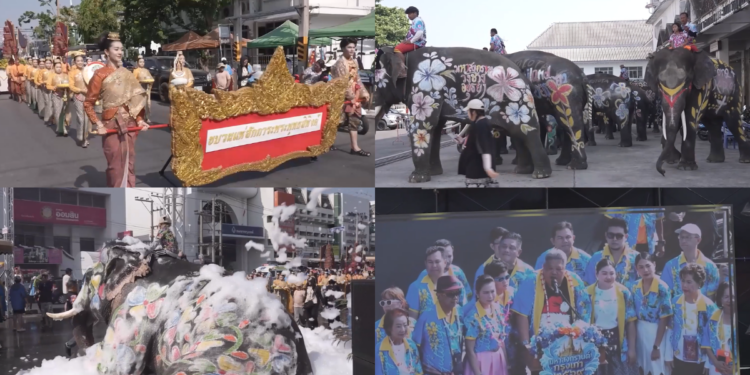 Decorated Elephants Lead Vibrant Songkran Celebrations as Ayutthaya Crowds Join Water Festivities