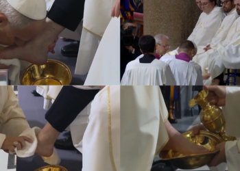 Pope Leo XIV washes the feet of 12 priests during ‘Mass of the Lord’s Supper’ in Rome ahead of Easter