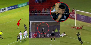 Sebastián Ferreira scores bizarre goal after ball hits face in Paraguay match