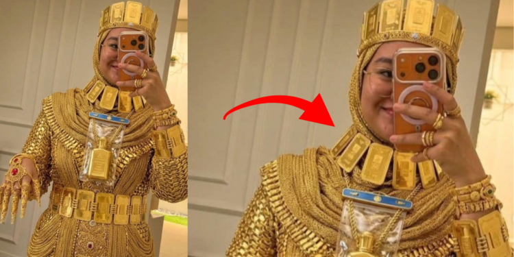 Bride Covered Head to Toe in Gold Sparks Debate Across Social Media