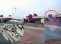 Speeding Trailer Loses Container on Busy Road, Shocking Drivers in Malaysia