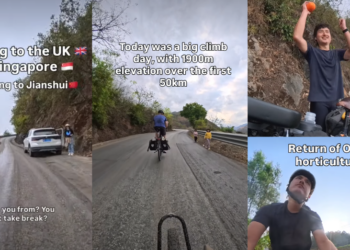 Elderly Chinese Couple’s Kindness Revives Cyclist on Epic Journey from Singapore to UK