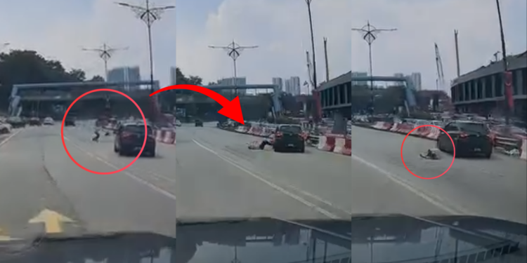 Singaporean Man Injured After Being Hit By e-hailing Car While Jaywalking in JB